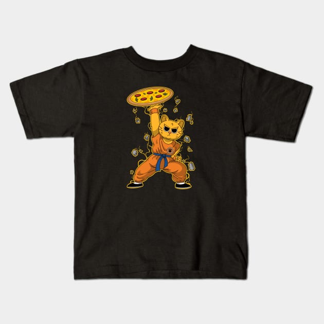 Pizza Power Kids T-Shirt by Artthree Studio